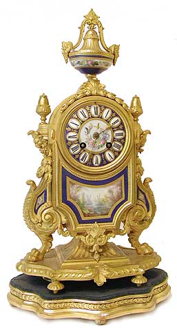 Mantel Clocks . Gilt &  porcelain475