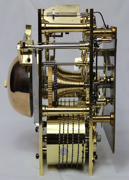 Bracket Clocks. Gowland movement side view