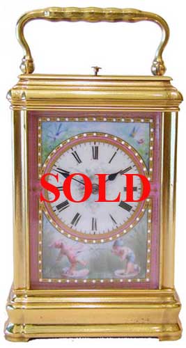 Carriage clocks & Chronometers. Drocourt porcelain Sold