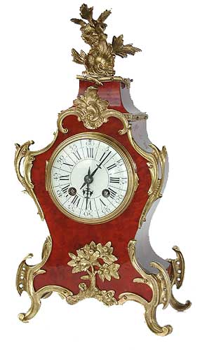 Mantel Clocks . French red shell strike